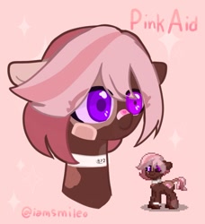 Size: 869x951 | Tagged: safe, artist:iamsmileo, imported from derpibooru, oc, oc only, earth pony, pony, pink background, simple background, solo