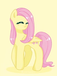 Size: 768x1024 | Tagged: safe, artist:iamsmileo, imported from derpibooru, fluttershy, pegasus, pony, simple background, solo, yellow background