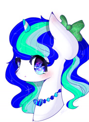 Size: 1024x1398 | Tagged: safe, artist:magicangelstarartist, imported from derpibooru, oc, oc only, pony, unicorn, bust, female, mare, simple background, solo