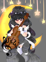 Size: 1024x1366 | Tagged: safe, artist:magicangelstarartist, imported from derpibooru, octavia melody, human, cello, humanized, musical instrument, musician, simple background, solo