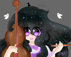 Size: 992x806 | Tagged: safe, artist:magicangelstarartist, imported from derpibooru, octavia melody, human, bowtie, cello, humanized, musical instrument, simple background, solo