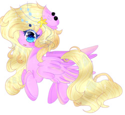 Size: 930x859 | Tagged: safe, artist:magicangelstarartist, imported from derpibooru, oc, oc only, pegasus, pony, female, floating, mare, side view, simple background, solo