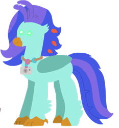 Size: 1105x1184 | Tagged: safe, artist:supahdonarudo, imported from derpibooru, oc, oc only, oc:sea lilly, classical hippogriff, hippogriff, pony, camera, jewelry, necklace, pointy ponies, simple background, style emulation, transparent background