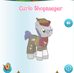 Size: 430x420 | Tagged: safe, imported from derpibooru, screencap, uncle curio, pony, gameloft, my little pony: magic princess