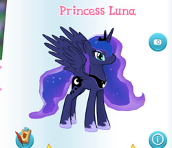 Size: 459x397 | Tagged: safe, imported from derpibooru, screencap, princess luna, pony, gameloft, my little pony: magic princess