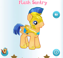 Size: 433x402 | Tagged: safe, imported from derpibooru, screencap, flash sentry, pegasus, pony, gameloft, male, my little pony: magic princess, royal guard, stallion