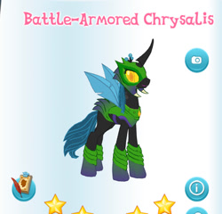 Size: 456x437 | Tagged: safe, imported from derpibooru, screencap, queen chrysalis, changeling, changeling queen, gameloft, my little pony: magic princess