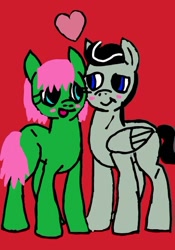 Size: 386x553 | Tagged: safe, imported from derpibooru, oc, oc only, oc:chopsticks, pegasus, pony, base used, blushing, duo, female, heart, looking at each other, looking at someone, male, mare, oc x oc, shipping, simple background, stallion