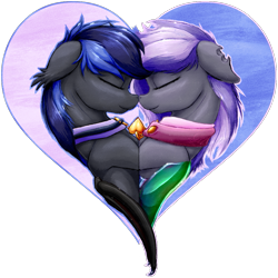 Size: 1031x1033 | Tagged: safe, artist:thatonegib, imported from derpibooru, oc, oc only, bat pony, changeling, bat pony oc, changeling oc, collar, heart shaped