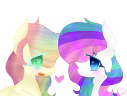 Size: 1024x768 | Tagged: safe, artist:magicangelstarartist, imported from derpibooru, oc, oc only, pegasus, pony, duo, female, looking at each other, looking at someone, mare, simple background, transparent background