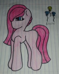 Size: 770x960 | Tagged: safe, imported from derpibooru, pinkie pie, earth pony, female, lined paper, mare, pinkamena diane pie, solo, traditional art