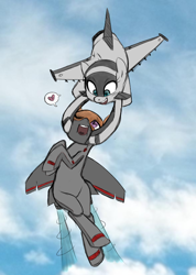 Size: 588x828 | Tagged: artist needed, safe, imported from derpibooru, oc, oc:mayday, oc:runway, original species, plane pony, pony, blue eyes, cheek squish, cute, daaaaaaaaaaaw, detailed background, duo, duo female, enjoying, eurofighter typhoon, f-22 raptor, female, flying, funny, happy, having fun, heart, jet, jet fighter, jet plane, looking at each other, looking at someone, ocbetes, open mouth, plane, playing, purple eyes, real life background, smiling, squishy cheeks