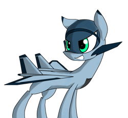 Size: 689x635 | Tagged: artist needed, safe, imported from derpibooru, oc, oc only, unnamed oc, original species, plane pony, colt, cute, fighter plane, foal, grin, happy, jet, jet fighter, male, mig 1.44, mikoyan gurevich mig 1.44, ocbetes, plane, simple background, smiling, solo, standing, teal eyes, transparent background