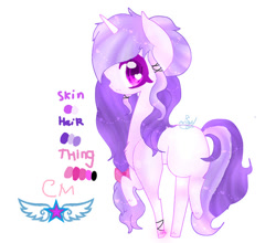 Size: 600x527 | Tagged: safe, artist:magicangelstarartist, imported from derpibooru, oc, oc only, oc:angel star, unicorn, multicolored hair, raised hoof, reference, side view, simple background, solo