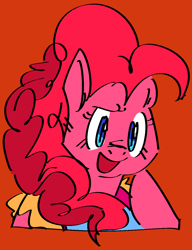 Size: 1034x1349 | Tagged: safe, artist:riptyde164, imported from derpibooru, pinkie pie, earth pony, pony, bust, clothes, open mouth, smiling, solo