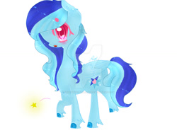 Size: 1024x768 | Tagged: safe, artist:magicangelstarartist, imported from derpibooru, oc, oc only, oc:sea blue star, pegasus, multicolored hair, side view, simple background, solo, watermark