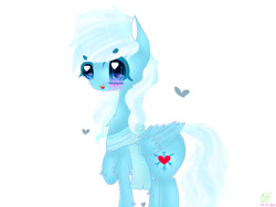 Size: 1024x768 | Tagged: safe, artist:magicangelstarartist, imported from derpibooru, oc, oc only, oc:snow love, pegasus, pony, clothes, female, fluffy, gift art, mare, raised hoof, scarf, side view, simple background, solo