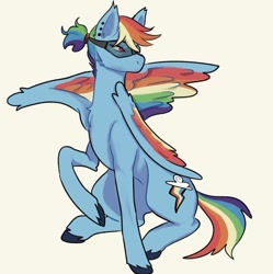 Size: 719x723 | Tagged: safe, artist:goblin, imported from derpibooru, rainbow dash, pegasus, ear piercing, goggles, hair tie, piercing, simple background, solo, white background