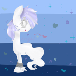 Size: 512x512 | Tagged: safe, artist:magicangelstarartist, imported from derpibooru, oc, oc only, ghost, ghost pony, pony, looking back, simple background, solo