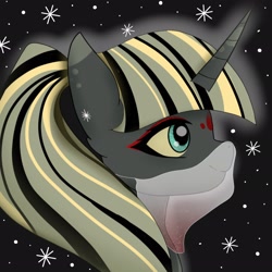 Size: 2048x2048 | Tagged: source needed, safe, artist:manta, imported from derpibooru, oc, oc only, oc:love poison, pony, unicorn, bust, female, mare, portrait, stars