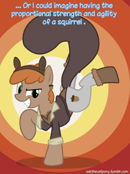 Size: 600x800 | Tagged: safe, artist:adiwan, imported from derpibooru, pony, squirrel, squirrel pony, ask the vet pony, ask, marvel, solo, squirrel girl, superhero