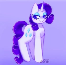 Size: 719x714 | Tagged: safe, artist:violetmilk, imported from derpibooru, rarity, pony, unicorn, 2023, horn, signature, solo