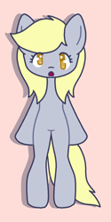 Size: 600x1200 | Tagged: safe, artist:nawnii, imported from derpibooru, derpy hooves, pegasus, pony, bipedal, female, mare, pink background, simple background, solo