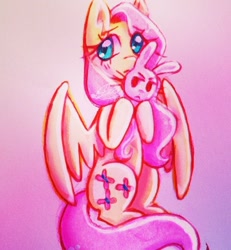 Size: 662x716 | Tagged: safe, artist:violetmilk, imported from derpibooru, angel bunny, fluttershy, duo, duo male and female, female, male