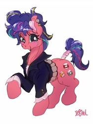 Size: 2400x3200 | Tagged: safe, artist:br0via, imported from derpibooru, earth pony, pony, clothes, female, mare, punk, solo