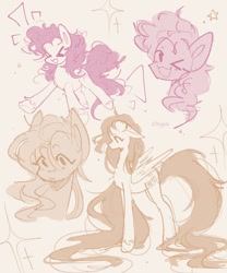 Size: 1000x1200 | Tagged: safe, artist:s5oyaa_, imported from derpibooru, pinkie pie, alicorn, pony, female, mare, sketch