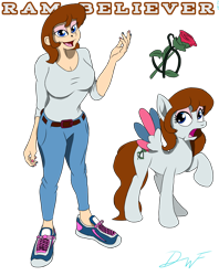 Size: 2248x2840 | Tagged: safe, artist:holdenwolfart, imported from derpibooru, oc, oc only, oc:ram believer, human, pegasus, female, humanized, simple background, solo, transparent background