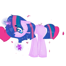 Size: 512x512 | Tagged: safe, artist:magicangelstarartist, imported from derpibooru, twilight sparkle, unicorn, art trade, missing cutie mark, side view, simple background, solo, wrong eye color