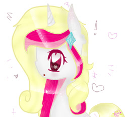 Size: 724x672 | Tagged: safe, artist:magicangelstarartist, imported from derpibooru, oc, oc only, pony, unicorn, bust, female, mare, multicolored hair, side view, simple background, solo