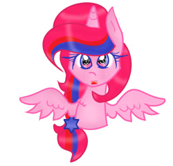 Size: 913x875 | Tagged: safe, artist:magicangelstarartist, imported from derpibooru, oc, oc only, alicorn, pony, female, half body, mare, multicolored hair, simple background, solo, spread wings, wings