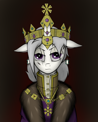 Size: 2000x2500 | Tagged: safe, artist:incrediblepanzer, imported from derpibooru, princess platinum, crown, fur, jewelry, medieval, regalia, solo