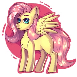 Size: 2000x2000 | Tagged: safe, artist:freak-side, imported from derpibooru, fluttershy, pegasus, pony, looking at you, simple background, smiling, solo, spread wings, wings