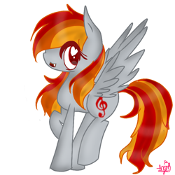 Size: 768x768 | Tagged: safe, artist:magicangelstarartist, imported from derpibooru, oc, oc only, oc:tridashie, pegasus, cute, heart, heart eyes, multicolored hair, simple background, solo, standing on two hooves, wingding eyes