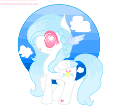 Size: 766x676 | Tagged: safe, artist:magicangelstarartist, imported from derpibooru, oc, oc only, pegasus, pony, colored wings, female, heart, heart eyes, mare, multicolored wings, simple background, solo, wingding eyes, wings