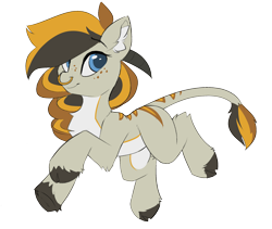 Size: 2388x2012 | Tagged: safe, artist:beardie, imported from derpibooru, oc, oc only, unnamed oc, pony, freckles, nose piercing, piercing, raised hoof, simple background, smiling, solo, transparent background