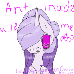 Size: 768x768 | Tagged: safe, artist:magicangelstarartist, imported from derpibooru, oc, oc only, pony, unicorn, female, looking at you, mare, solo, text