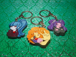 Size: 1280x960 | Tagged: safe, artist:made_by_franch, imported from derpibooru, adagio dazzle, aria blaze, sonata dusk, human, equestria girls, aria, disguise, disguised siren, handmade, keychain, solo, the dazzlings, trinket