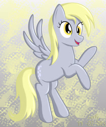 Size: 2480x2953 | Tagged: safe, artist:lurfy, imported from derpibooru, derpy hooves, pegasus, pony, abstract background, female, smiling, solo