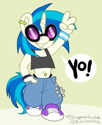 Size: 741x909 | Tagged: safe, artist:dagothurfanclub, imported from derpibooru, dj pon-3, vinyl scratch, anthro, unicorn, female, solo