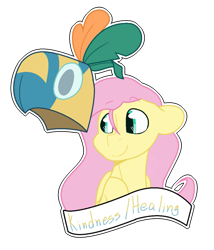 Size: 827x967 | Tagged: safe, artist:eivilpotter, imported from derpibooru, fluttershy, pegasus, pony, bust, element of kindness, female, healer's mask, mare, mask, simple background, solo, text, transparent background