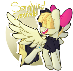 Size: 908x881 | Tagged: safe, artist:eivilpotter, imported from derpibooru, songbird serenade, pegasus, my little pony: the movie, bow, simple background, smiling, solo, spread wings, transparent background, turned head, wings
