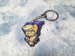 Size: 1280x960 | Tagged: safe, artist:made_by_franch, imported from derpibooru, applejack, bat pony, bat ponified, halloween, handmade, holiday, keychain, race swap, solo