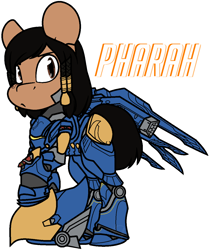 Size: 1060x1260 | Tagged: safe, artist:eivilpotter, imported from derpibooru, pony, armor, crossover, overwatch, pharah, ponified, simple background, solo, text