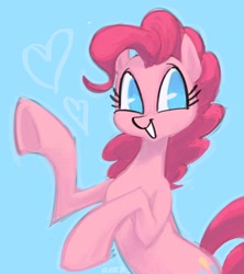 Size: 1772x2000 | Tagged: safe, artist:grease_online, imported from derpibooru, pinkie pie, earth pony, pony, female, light blue background, mare, simple background, solo
