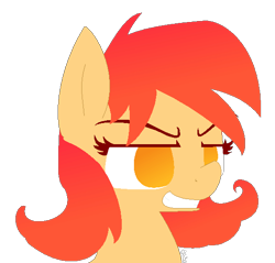 Size: 560x536 | Tagged: safe, artist:artflicker, imported from derpibooru, oc, oc:flicker split, earth pony, pony, bust, female, grin, mare, narrowed eyes, no pupils, simple background, smiling, solo, transparent background