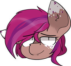 Size: 1864x1737 | Tagged: safe, artist:difis, imported from derpibooru, oc, oc:asteroid trail, pegasus, pony, bedroom eyes, cute, emote, female, mare, pegasus oc, smiling, solo